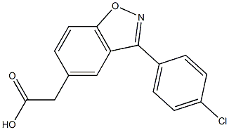 3-(p-Chlorophenyl)-1,2-benzisoxazole-5-acetic acid Struktur