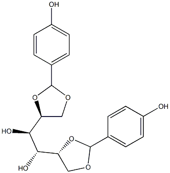 1-O,2-O:5-O,6-O-Bis(4-hydroxybenzylidene)-L-glucitol Struktur