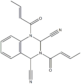 1,3-Di(2-butenoyl)-1,2,3,4-tetrahydroquinazoline-2,4-dicarbonitrile Struktur