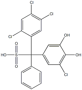 (5-Chloro-3,4-dihydroxyphenyl)(2,4,5-trichlorophenyl)phenylmethanesulfonic acid Struktur