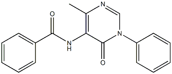 5-Benzoylamino-6-methyl-3-phenylpyrimidin-4(3H)-one Struktur