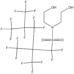 2,2,4-Tris(trifluoromethyl)-1,1,3,3,4,5,5,5-octafluoro-N,N-bis(2-hydroxyethyl)-1-pentanesulfonamide Struktur