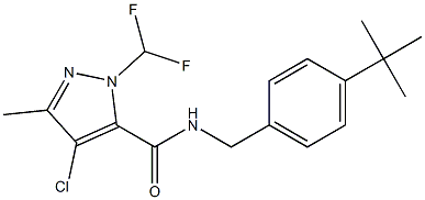 4-Chloro-5-methyl-2-(difluoromethyl)-N-(4-tert-butylbenzyl)-2H-pyrazole-3-carboxamide Struktur