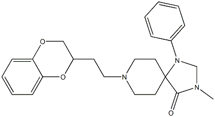 8-[2-(2,3-Dihydro-1,4-benzodioxin-2-yl)ethyl]-3-methyl-1-phenyl-1,3,8-triazaspiro[4.5]decan-4-one Struktur