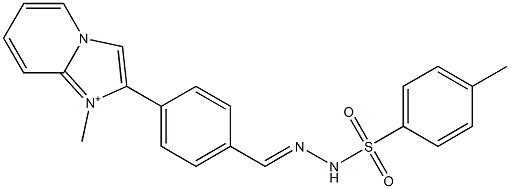 2-[4-[2-(p-Tolylsulfonyl)hydrazonomethyl]phenyl]-1-methylimidazo[1,2-a]pyridin-1-ium Struktur