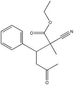 2-Cyano-5-oxo-3-phenyl-2-methylhexanoic acid ethyl ester Struktur