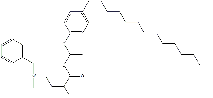 N,N-Dimethyl-N-benzyl-N-[3-[[1-(4-tetradecylphenyloxy)ethyl]oxycarbonyl]butyl]aminium Struktur