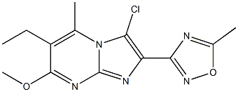 2-(5-Methyl-1,2,4-oxadiazol-3-yl)-3-chloro-6-ethyl-7-methoxy-5-methylimidazo[1,2-a]pyrimidine Struktur