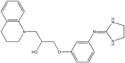 1-[3-[(Imidazolidin-2-ylidene)amino]phenoxy]-3-[(1,2,3,4-tetrahydroquinolin)-1-yl]-2-propanol Struktur