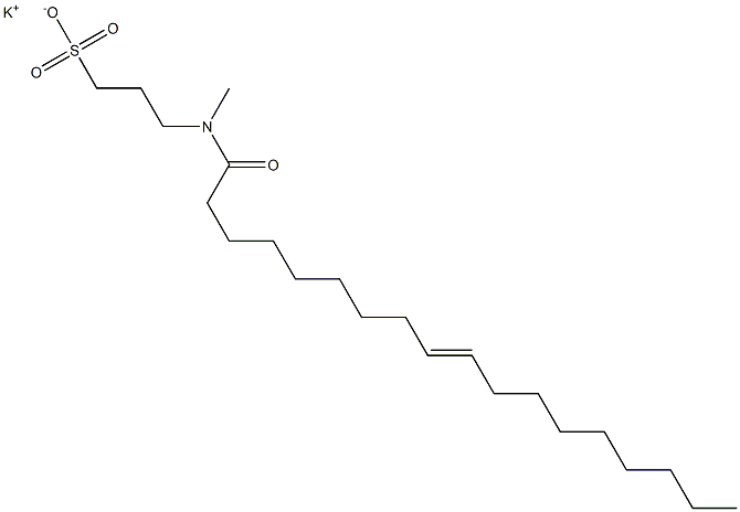 3-[N-[(E)-9-Octadecenoyl]-N-methylamino]-1-propanesulfonic acid potassium salt Struktur