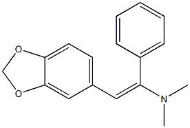 (E)-1-Phenyl-2-[3,4-(methylenedioxy)phenyl]-N,N-dimethylethen-1-amine Struktur