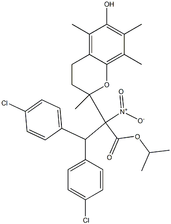 3,4-Dihydro-2,5,7,8-tetramethyl-6-hydroxy-2H-1-benzopyran-2-propanoic acid isopropyl ester Struktur