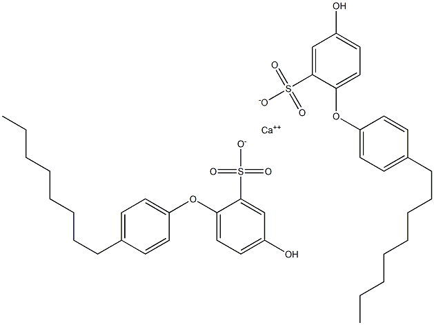 Bis(4-hydroxy-4'-octyl[oxybisbenzene]-2-sulfonic acid)calcium salt Struktur