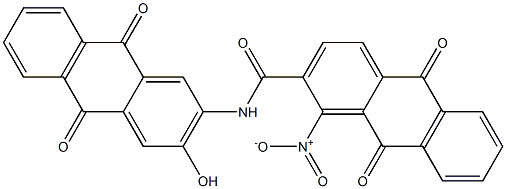 9,10-Dihydro-1-nitro-N-(3-hydroxy-2-anthraquinonyl)-9,10-dioxoanthracene-2-carboxamide Struktur