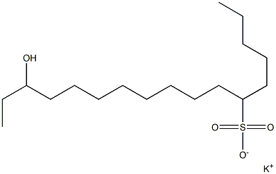 15-Hydroxyheptadecane-6-sulfonic acid potassium salt Struktur