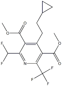 4-(2-Cyclopropylethyl)-2-(difluoromethyl)-6-(trifluoromethyl)pyridine-3,5-dicarboxylic acid dimethyl ester Struktur