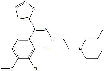 (E)-(2,3-Dichloro-4-methoxyphenyl) (2-furanyl) ketone O-(2-dipropylaminoethyl)oxime Struktur