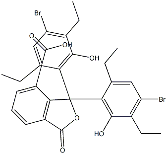 1,1-Bis(4-bromo-2,5-diethyl-6-hydroxyphenyl)-1,3-dihydro-3-oxoisobenzofuran-7-carboxylic acid Struktur