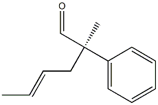 [R,E,(+)]-2-Methyl-2-phenyl-4-hexenal Struktur