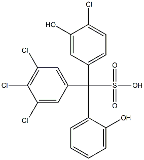 (4-Chloro-3-hydroxyphenyl)(3,4,5-trichlorophenyl)(2-hydroxyphenyl)methanesulfonic acid Struktur