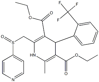 1,4-Dihydro-4-(2-trifluoromethylphenyl)-6-methyl-2-[(4-pyridinylsulfinyl)methyl]pyridine-3,5-dicarboxylic acid diethyl ester Struktur