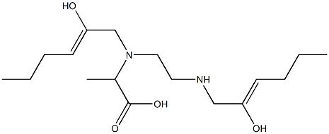 2-[N-(2-Hydroxy-2-hexenyl)-N-[2-(2-hydroxy-2-hexenylamino)ethyl]amino]propionic acid Struktur