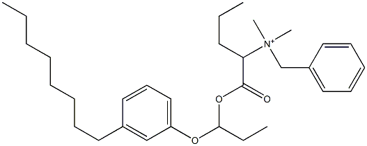 N,N-Dimethyl-N-benzyl-N-[1-[[1-(3-octylphenyloxy)propyl]oxycarbonyl]butyl]aminium Struktur