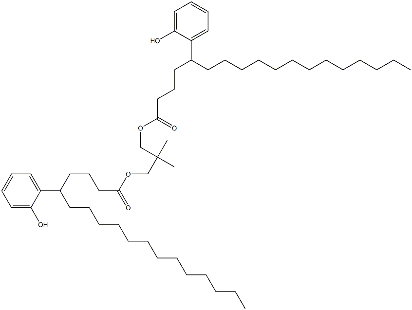 Bis[5-(2-hydroxyphenyl)stearic acid]2,2-dimethylpropane-1,3-diyl ester Struktur