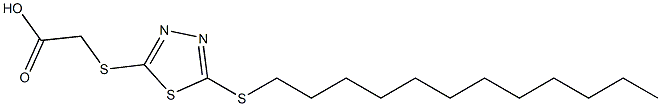 (5-Dodecylthio-1,3,4-thiadiazol-2-ylthio)acetic acid Struktur