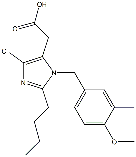 4-Chloro-2-butyl-1-(3-methyl-4-methoxybenzyl)-1H-imidazole-5-acetic acid Struktur