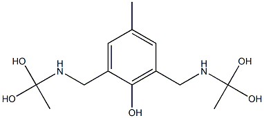 2,6-Bis[[(1,1-dihydroxyethyl)amino]methyl]-4-methylphenol Struktur