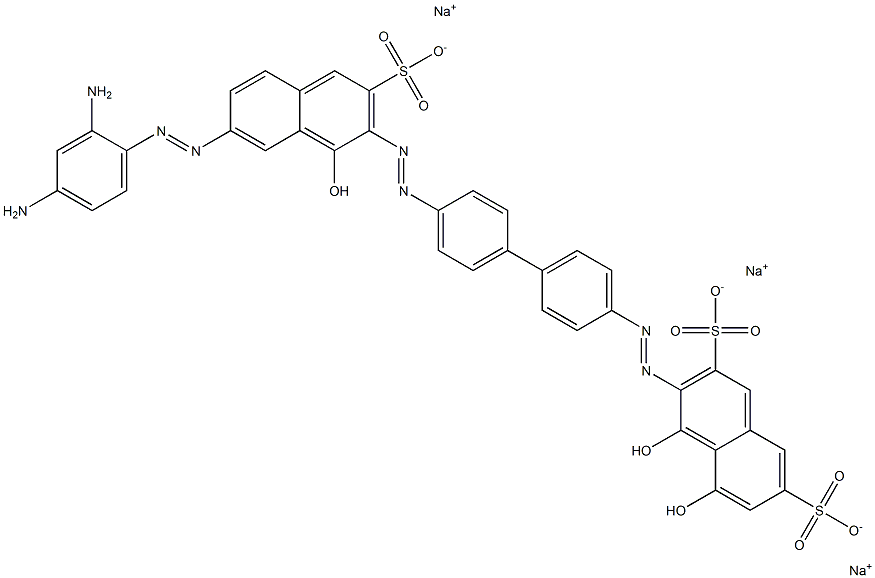 3-[[4'-[[7-[(2,4-Diaminophenyl)azo]-1-hydroxy-3-sulfo-2-naphtyl]azo]-1,1'-biphenyl-4-yl]azo]-4,5-dihydroxy-2,7-naphthalenedisulfonic acid trisodium salt Struktur