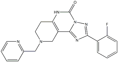 2-(2-Fluorophenyl)-6,7,8,9-tetrahydro-8-(2-pyridinylmethyl)-1,3,3a,5,8-pentaaza-3aH-benz[e]inden-4(5H)-one Struktur