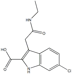 6-Chloro-3-[ethylcarbamoylmethyl]-1H-indole-2-carboxylic acid Struktur