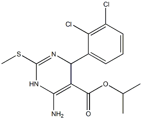 6-Amino-1,4-dihydro-2-methylthio-4-(2,3-dichlorophenyl)pyrimidine-5-carboxylic acid isopropyl ester Struktur