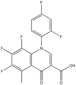 1-(2,4-Difluorophenyl)-1,4-dihydro-4-oxo-5-methyl-6,7,8-trifluoroquinoline-3-carboxylic acid Struktur