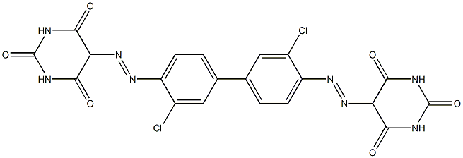 4,4'-Bis(hexahydro-2,4,6-trioxopyrimidin-5-ylazo)-3,3'-dichlorobiphenyl Struktur