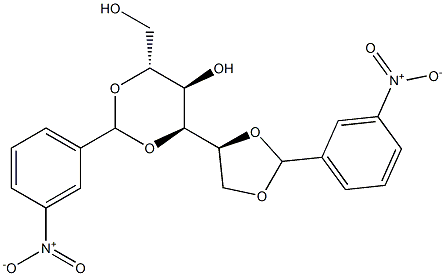 1-O,2-O:3-O,5-O-Bis(3-nitrobenzylidene)-D-glucitol Struktur