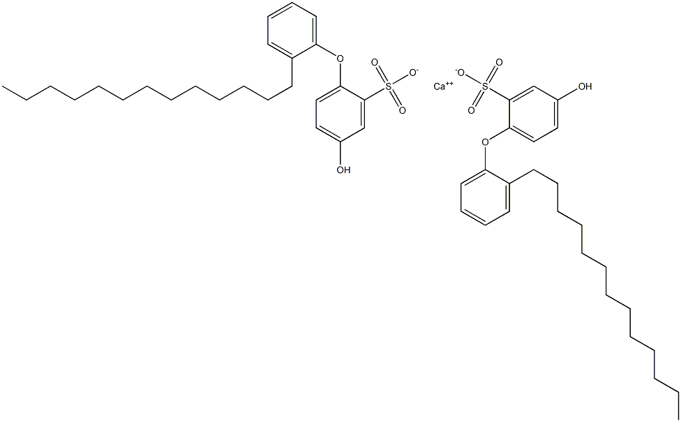 Bis(4-hydroxy-2'-tridecyl[oxybisbenzene]-2-sulfonic acid)calcium salt Struktur