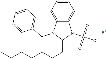 1-Benzyl-2-heptyl-2,3-dihydro-1H-benzimidazole-3-sulfonic acid potassium salt Struktur