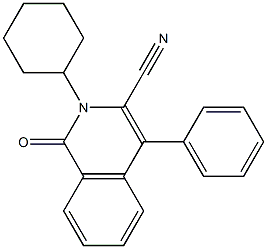 2-Cyclohexyl-4-(phenyl)-3-cyanoisoquinolin-1(2H)-one Struktur