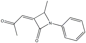 (Z)-3-(2-Oxopropylidene)-4-methyl-1-(phenyl)azetidine-2-one Struktur