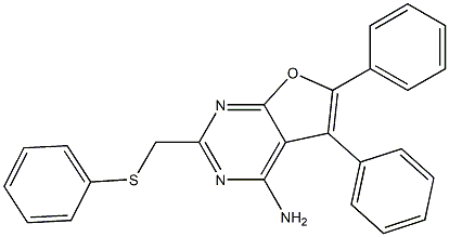 4-Amino-2-phenylthiomethyl-5,6-diphenylfuro[2,3-d]pyrimidine Struktur