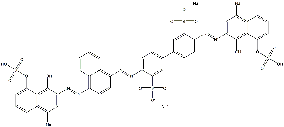 4-[(1,8-Dihydroxy-4-sodiosulfo-2-naphthalenyl)azo]-4'-[[4-[(1,8-dihydroxy-4-sodiosulfo-2-naphthalenyl)azo]-1-naphthalenyl]azo]-1,1'-biphenyl-3,3'-disulfonic acid disodium salt Struktur