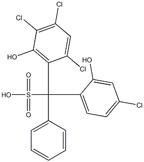 (4-Chloro-2-hydroxyphenyl)(2,4,5-trichloro-6-hydroxyphenyl)phenylmethanesulfonic acid Struktur