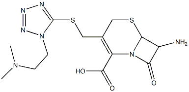 7-Amino-3-[1-(2-dimethylaminoethyl)-1H-tetrazol-5-ylthiomethyl]-8-oxo-5-thia-1-azabicyclo[4.2.0]oct-2-ene-2-carboxylic acid Struktur