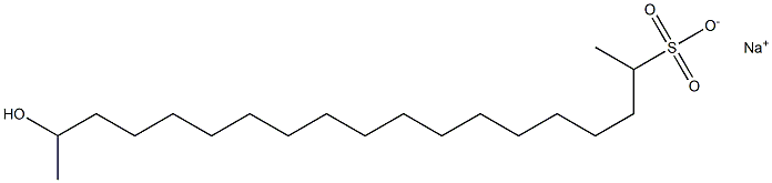 18-Hydroxynonadecane-2-sulfonic acid sodium salt Struktur