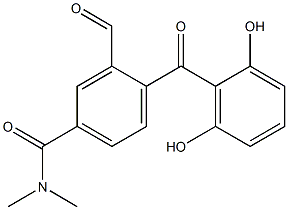 N,N-Dimethyl-3-formyl-4-(2,6-dihydroxybenzoyl)benzamide Struktur