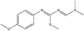 N,N-Dimethyl-N'-[(4-methoxyphenylimino)(methylthio)methyl]formamidine Struktur