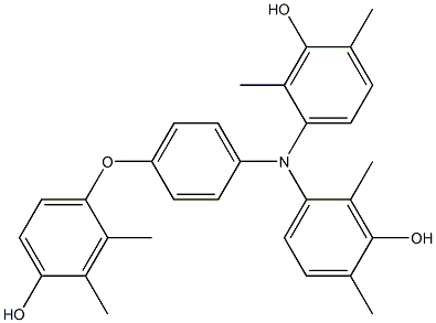 N,N-Bis(3-hydroxy-2,4-dimethylphenyl)-4-(4-hydroxy-2,3-dimethylphenoxy)benzenamine Struktur